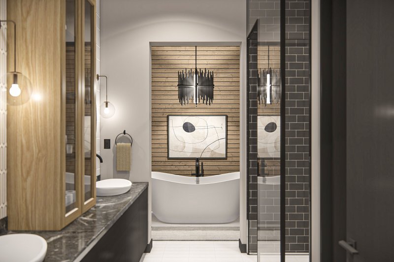 Architectural House Design - Interior - Bathroom 1 for Contemporary House Plan #455-511 - 4 bed, 2.5 bath