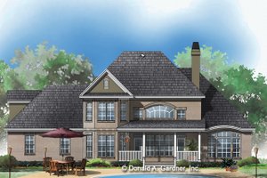 Exterior - Rear Elevation for Traditional House Plan #929-341 - 3 bed, 2.5 bath