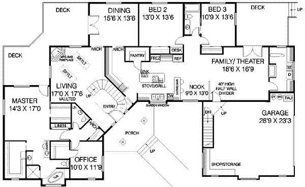 House Plan Design - European Floor Plan - Main Floor Plan #60-249
