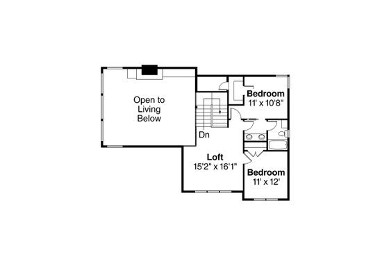 Floor Plan - Upper Floor for Craftsman House Plan #124-680 - 3 bed, 2.5 bath