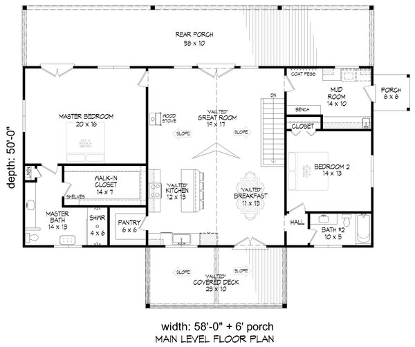 House Blueprint - Country Floor Plan - Main Floor Plan #932-1232