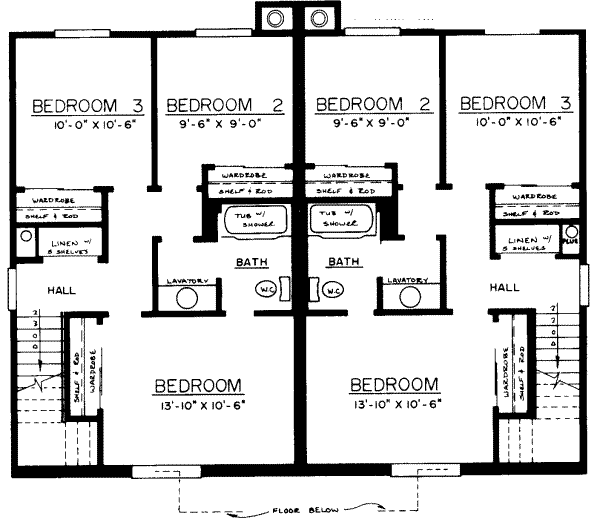 Southern Floor Plan - Upper Floor Plan #303-161