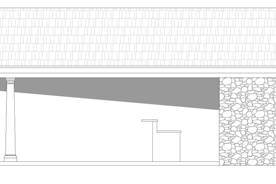 Exterior - Rear Elevation for Traditional House Plan #932-420, 1 bath