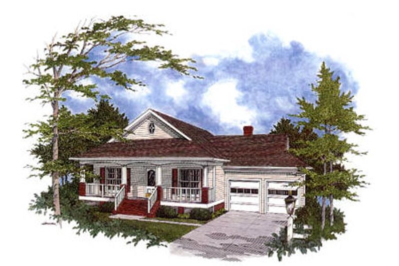 Dream House Plan - Cottage Exterior - Front Elevation Plan #56-140