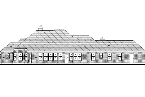 Exterior - Rear Elevation for European House Plan #410-354 - 3 bed, 3 bath