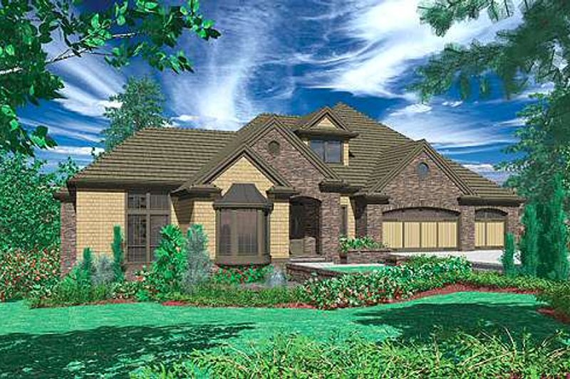 Dream House Plan - Exterior - Front Elevation for European House Plan #48-133 - 5 bed, 4.5 bath