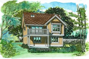 Exterior - Front Elevation 3 for Country House Plan #47-516 - 1 bed, 1 bath