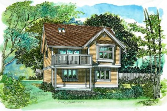 Exterior - Front Elevation 3 for Country House Plan #47-516 - 1 bed, 1 bath