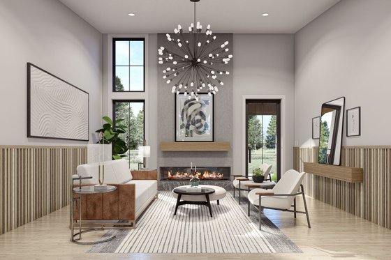 Interior - Family Room 1 for Barndominium House Plan #455-293 - 3 bed, 2.5 bath
