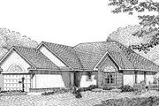 European Style House Plan - 3 Beds 2 Baths 1627 Sq/Ft Plan #11-105 