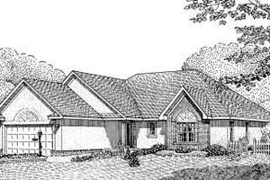 European Exterior - Front Elevation Plan #11-105