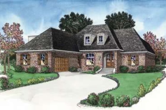 Exterior - Front Elevation for European House Plan #16-307 - 4 bed, 3 bath