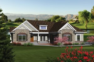 Ranch Exterior - Front Elevation Plan #70-1079
