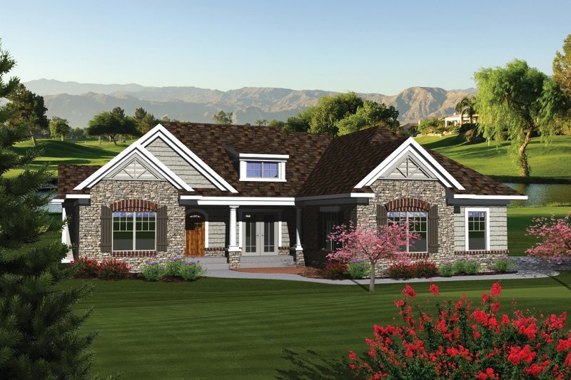 Dream House Plan - Ranch Exterior - Front Elevation Plan #70-1079