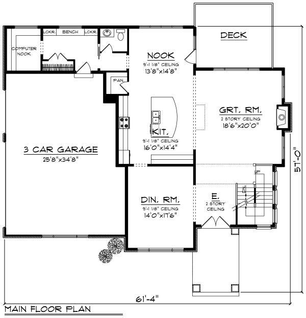 House Plan Design - Prairie Floor Plan - Main Floor Plan #70-1283