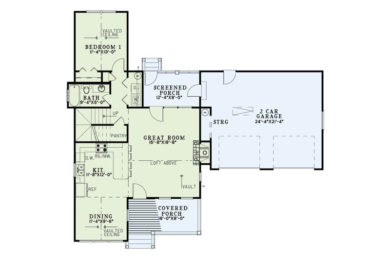 House Blueprint - Floor Plan - Main Floor for Country House Plan #17-3449 - 2 bed, 2 bath