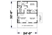 Cottage Style House Plan - 1 Beds 1 Baths 624 Sq/Ft Plan #44-301 Floor 