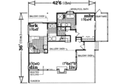 Contemporary Style House Plan - 3 Beds 2.5 Baths 1946 Sq/Ft Plan #47-528 
