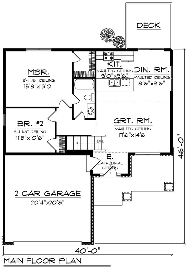 Craftsman Floor Plan - Main Floor Plan #70-1256