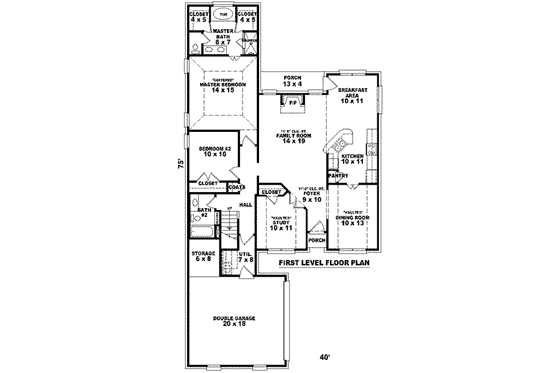 Floor Plan - Main Floor for European House Plan #81-814 - 2 bed, 2 bath