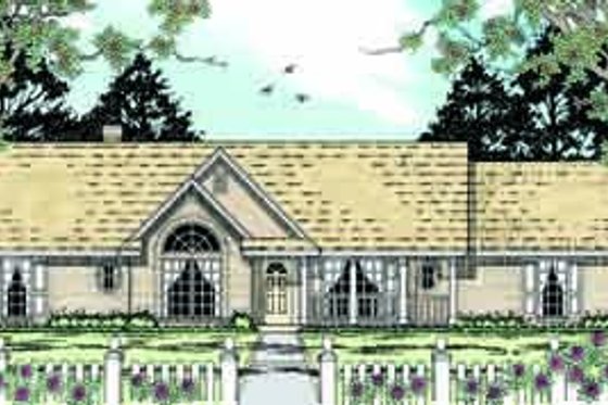 Exterior - Front Elevation for Traditional House Plan #42-289 - 3 bed, 2 bath