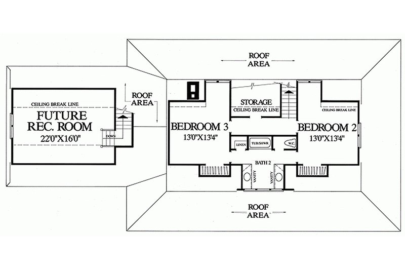 Dream House Plan - Southern style house plan, upper level floor plan