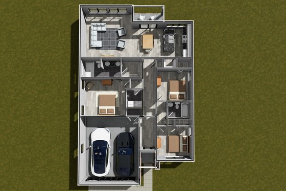 Floor Plan - Main Floor 1 for Modern House Plan #513-2326 - 3 bed, 2 bath