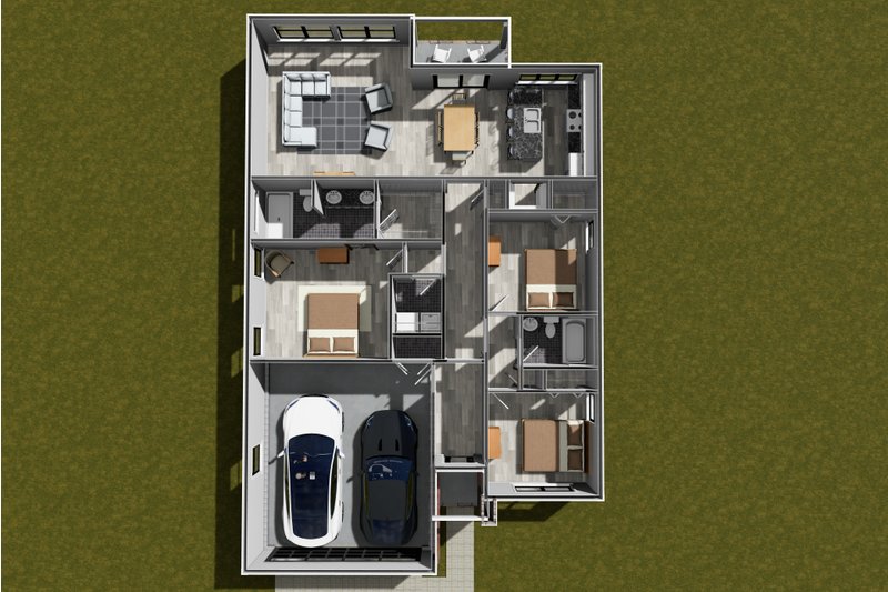 Dream House Plan - Floor Plan - Main Floor 1 for Modern House Plan #513-2326 - 3 bed, 2 bath