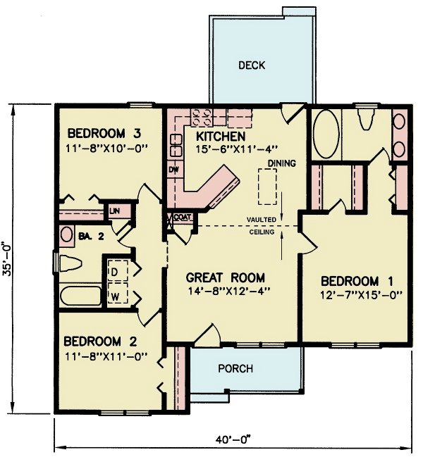 Dream House Plan - Traditional Floor Plan - Main Floor Plan #54-619
