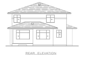 Exterior - Rear Elevation for Modern House Plan #1100-56 - 4 bed, 2.5 bath