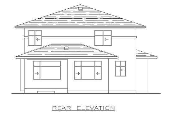 Exterior - Rear Elevation for Modern House Plan #1100-56 - 4 bed, 2.5 bath