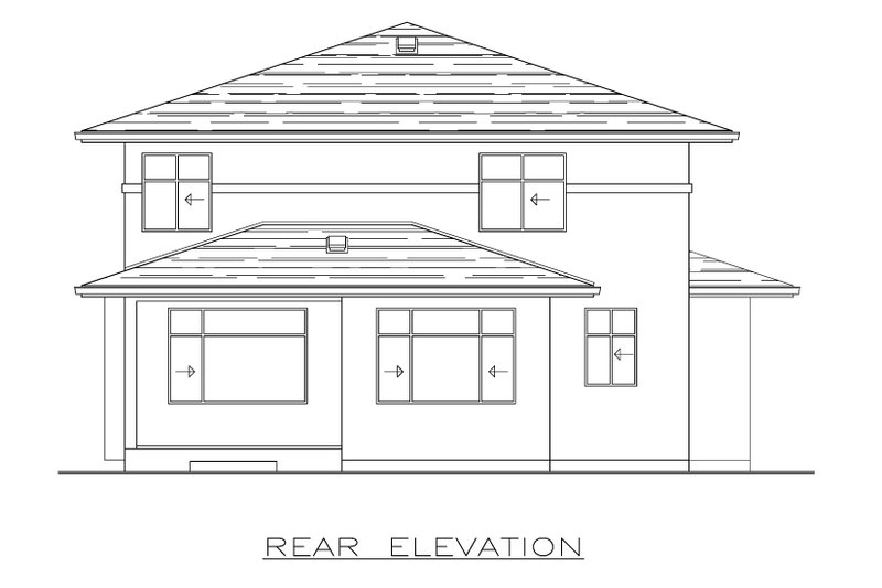 Home Plan - Exterior - Rear Elevation for Modern House Plan #1100-56 - 4 bed, 2.5 bath