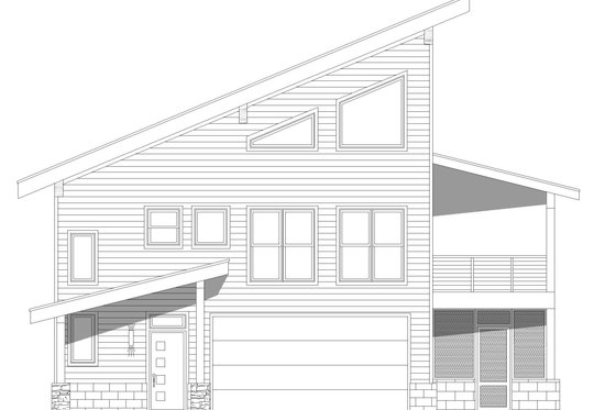 Exterior - Front Elevation 3 for Contemporary House Plan #932-561 - 3 bed, 2 bath