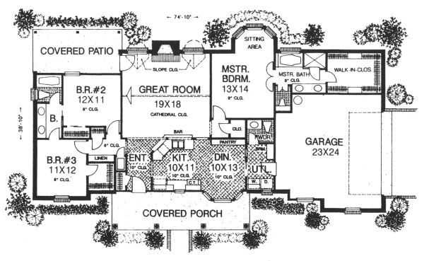 Farmhouse Floor Plan - Main Floor Plan #310-605