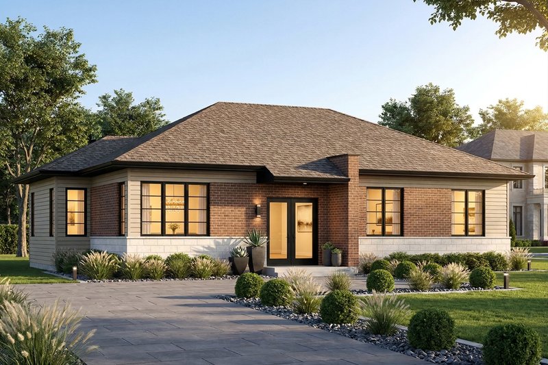 Home Plan - Exterior - Front Elevation 2 for Contemporary House Plan #23-2567 - 3 bed, 1 bath