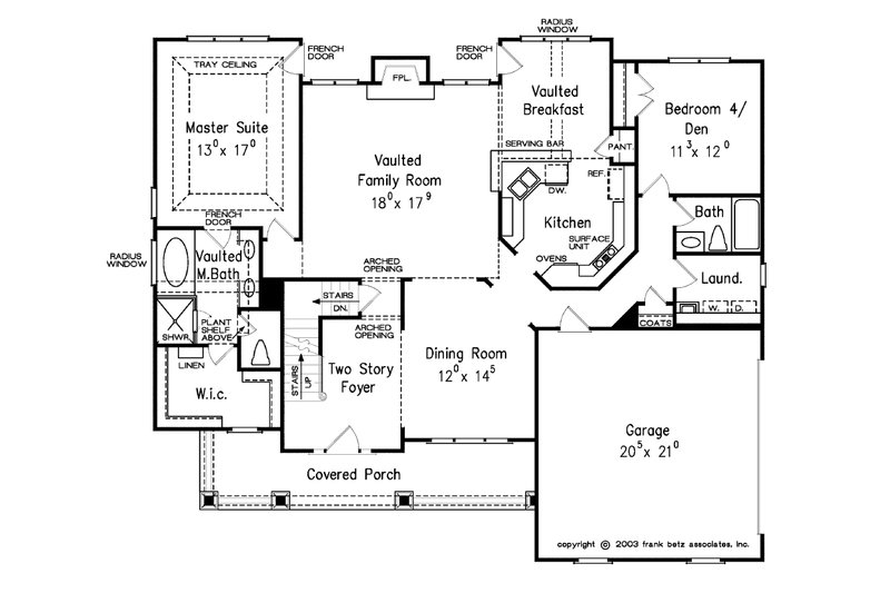 Home Plan - Floor Plan - Main Floor for Craftsman House Plan #927-3 - 4 bed, 3 bath