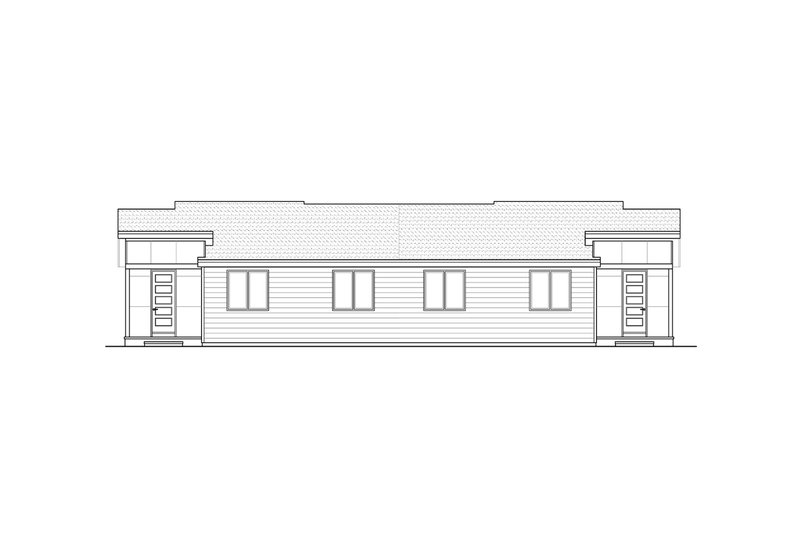 House Plan Design - Exterior - Rear Elevation for Modern House Plan #124-1292 - 6 bed, 4 bath