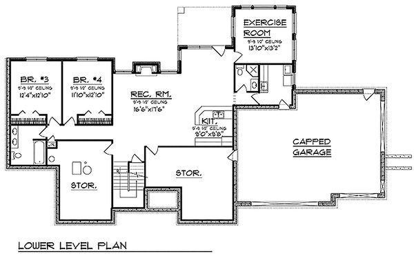 Home Plan - Traditional Floor Plan - Lower Floor Plan #70-620