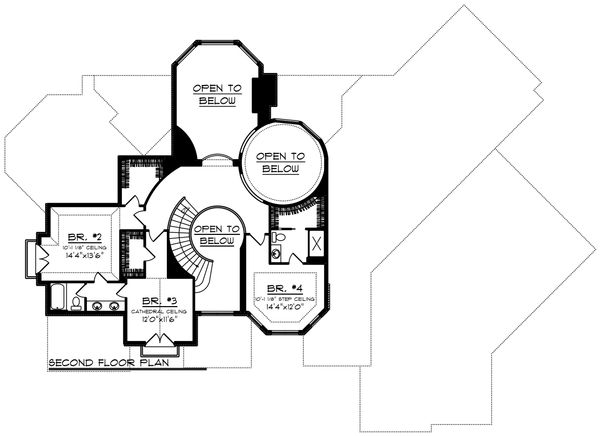 Traditional Floor Plan - Upper Floor Plan #70-1434