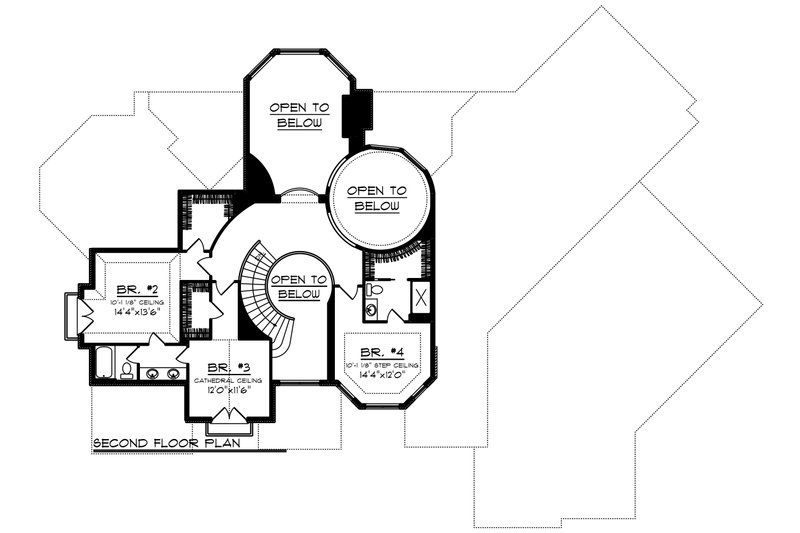 House Design - Floor Plan - Upper Floor for Traditional House Plan #70-1434 - 4 bed, 3.5 bath