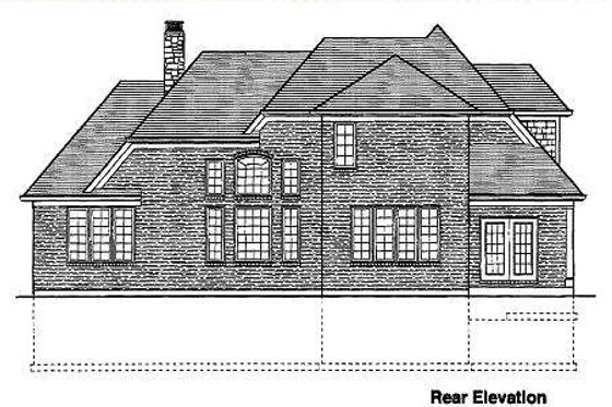 Exterior - Rear Elevation for Traditional House Plan #46-132 - 3 bed, 2.5 bath