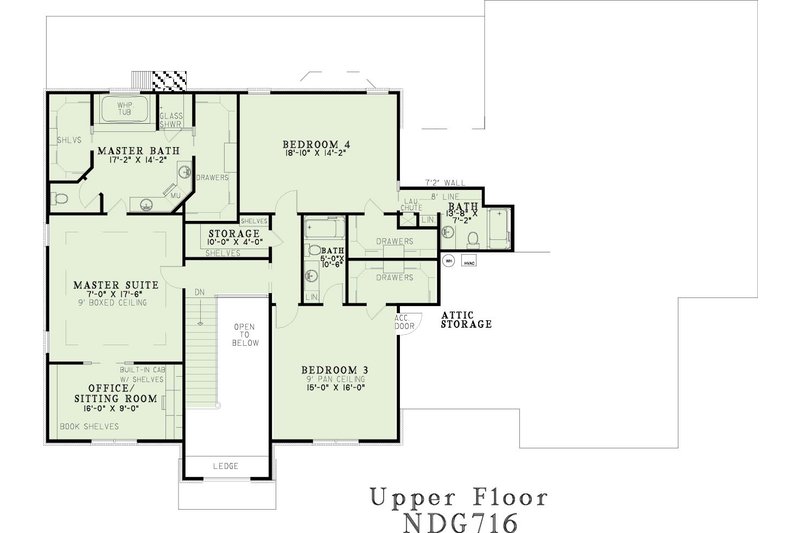 Dream House Plan - Floor Plan - Upper Floor for European House Plan #17-2184 - 4 bed, 4.5 bath
