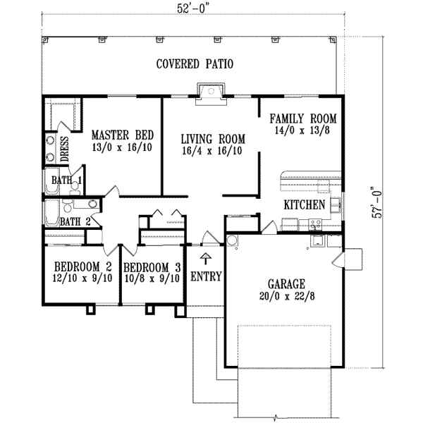 Home Plan - Adobe / Southwestern Floor Plan - Main Floor Plan #1-1292