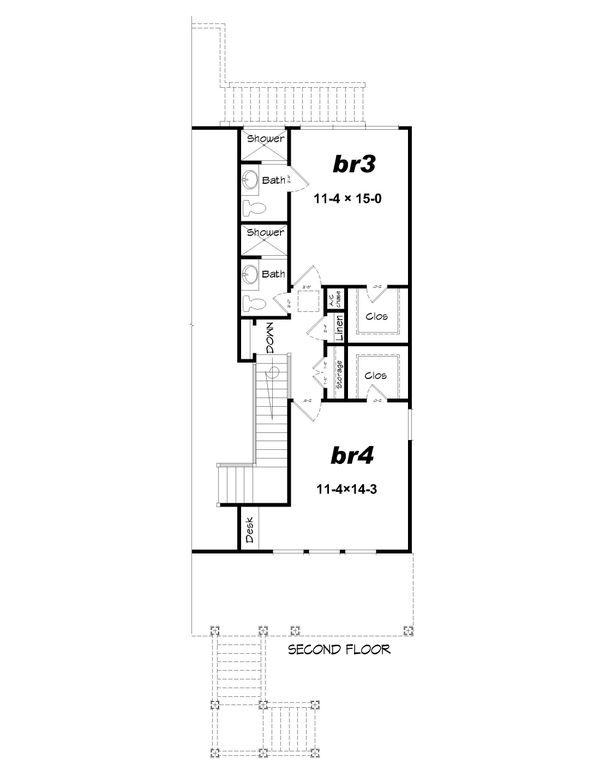 House Plan Design - Beach Floor Plan - Upper Floor Plan #932-274