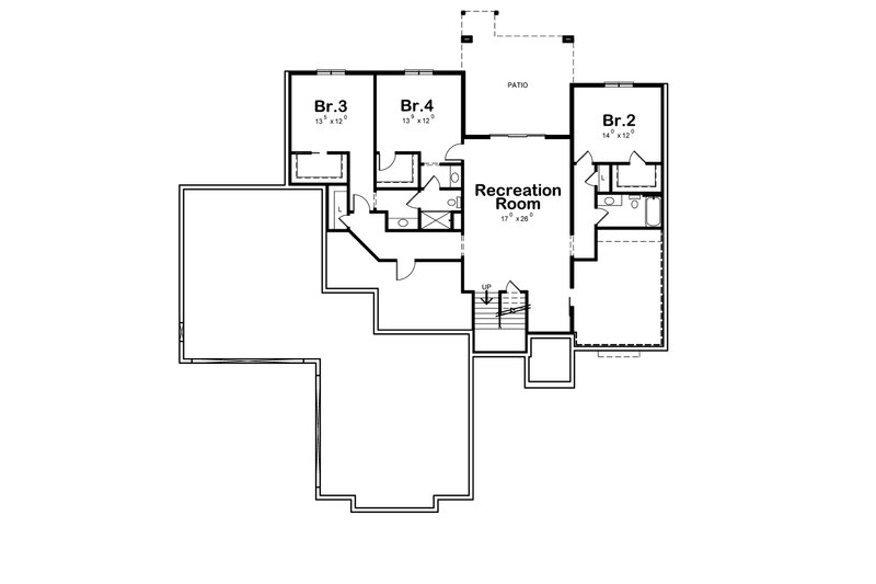Dream House Plan - Floor Plan - Lower Floor for Craftsman House Plan #20-2369 - 4 bed, 4 bath