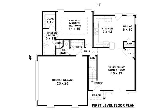Floor Plan - Main Floor for European House Plan #81-13770 - 3 bed, 2.5 bath