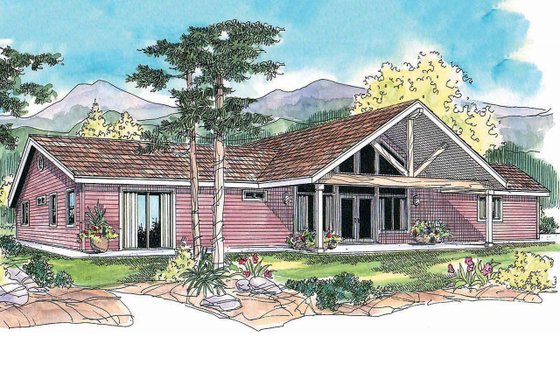 Ranch style country home elevation