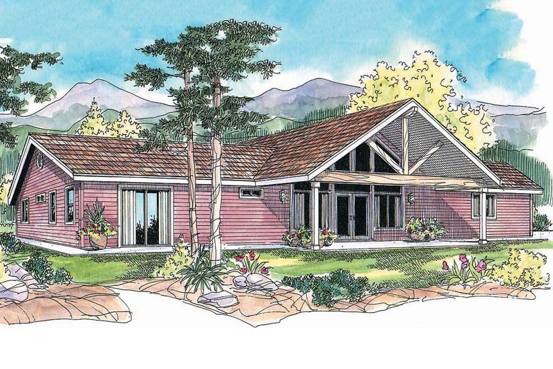 Home Plan - Ranch style country home elevation