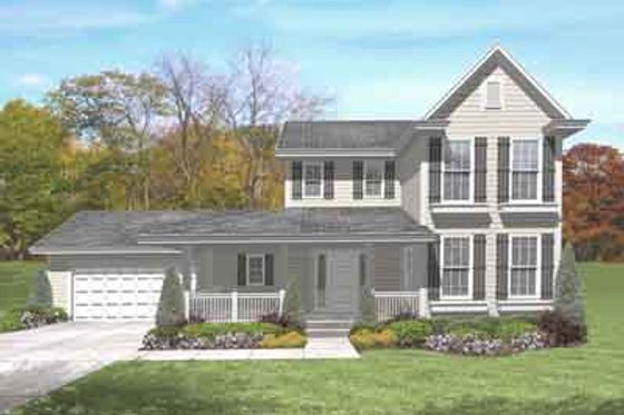 Exterior - Front Elevation for Traditional House Plan #50-267 - 3 bed, 2.5 bath
