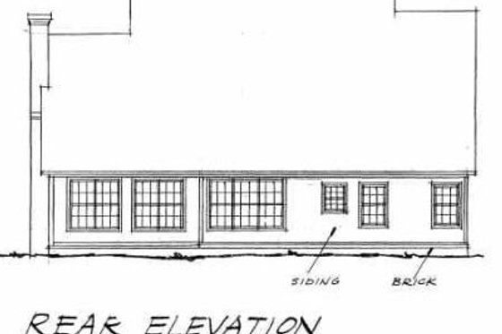 Exterior - Rear Elevation for Traditional House Plan #20-373 - 4 bed, 2.5 bath